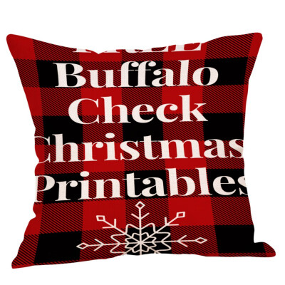 

2019 Christmas Letters Printed Pillowcase Cotton Linen Square Throw Pillow Cover Household Sofa Cushion For Furniture