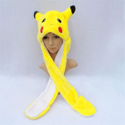 

Anime Cartoon Trainer Pokemon Cute Pikachu Plush Hat Cap with Gloves Cosplay