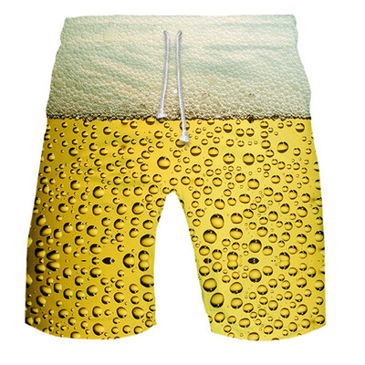 

Gobestart Mens Casual Loose Shorts Beer Festival New Style 3D Printing Trousers