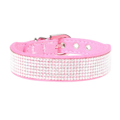 

Pet Adjustable Decorative Collar for Small Medium Dogs Shiny Rhinestone Superfiber Collar Necklace