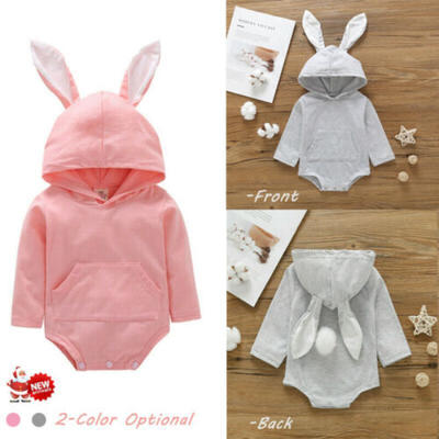 

New Infant Baby Girl Boy Halloween Soft Bunny Hooded Soft Romper Bodysuit Outfit