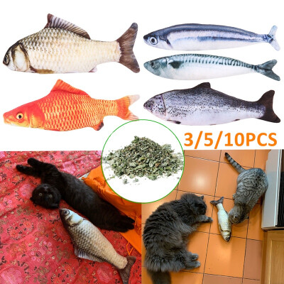 

3510PCS 5 Styles Pet Dog Cat Mint Play Fish Shape Plush Toys With Catnip 20cm