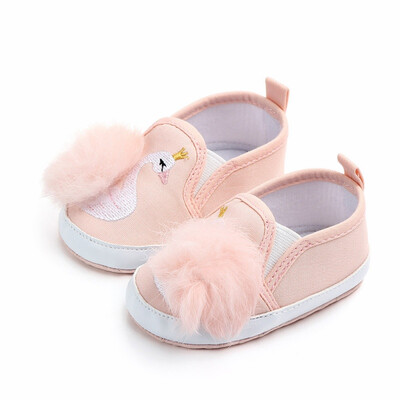 

Spring Autumn Princess Wool Shoes First Walkers Newborn Infant Baby Girls Cartoon Swan Single Shoes Toddler Shoes Baby Shoes