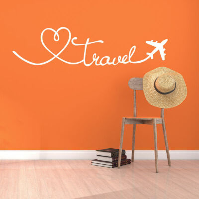 

Wall Stickers Travel Themed Quote Words Wall Decal DIY Self-Adhesive Removable PVC Home Decor Stickers