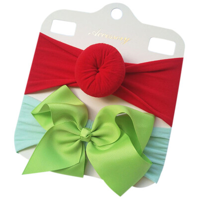 

2 PcsSets Kids Baby Cute Girls Big Bow Design Headband Headwear Apparel Prop Party Gift