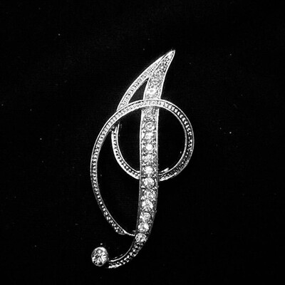 

Alphabet Style Rhinestone Crystal English Letters Bridal 1 pc Bouquet Brooch Pin