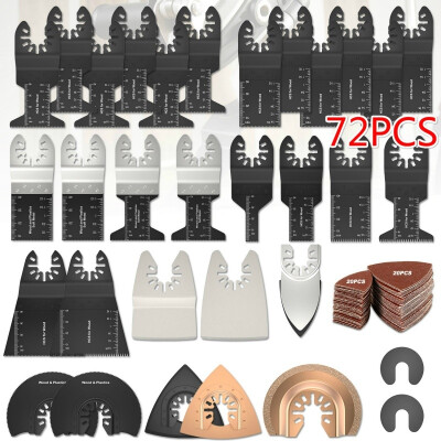 

12384072PCS Carbon Steel Coarse Cutter Saw Blades Bi-metal Straight Wood Mix Oscillating Multitool