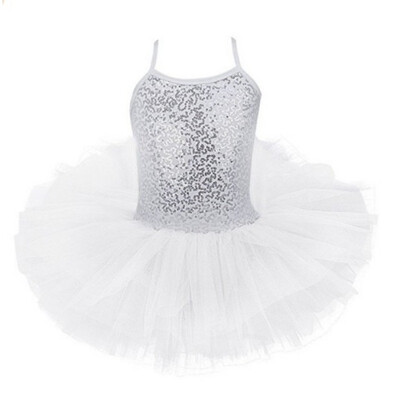 

3-8T Baby Girl Dress Ballerina Party Costume Kids Sequined Dress Girls Dancewear Concise Gymnastic Ballet Leotard Tutu Dresses