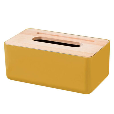 

Tissue Holder Rectangular Tissue Box With Wooden Cover Home Facial Tissue Cases