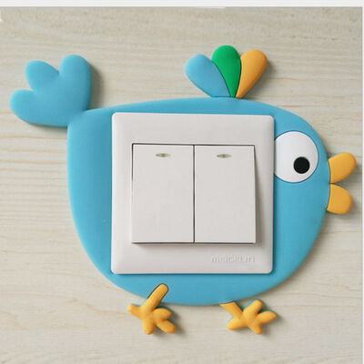 

Cartoon Cute Soft Rubber Luminous Switch Sticker Socket Switch Wall Sticker Vinyl Decals Living room bedroom Decoration
