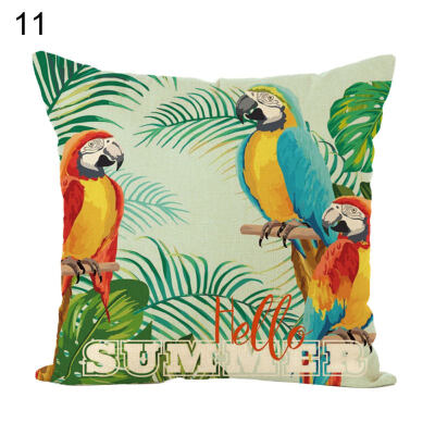 

45x45cm Forest Parrot Throw Pillow Case Cushion Cover Sofa Bed Car Home Decor