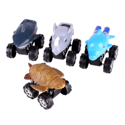 

YIWULA4PC Childrens Day Gift Toy Animal Model Mini Toy Car Back Of The Car Gift