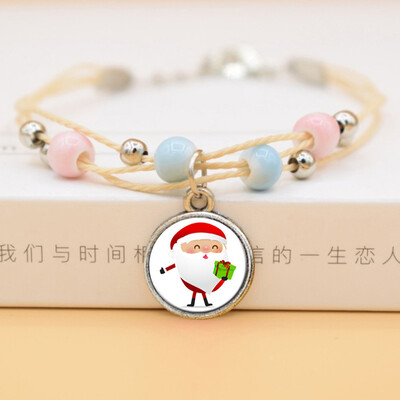 

Fashion Time Gem Christmas Tree Snowman Bracelet For Childrens Christmas Gift
