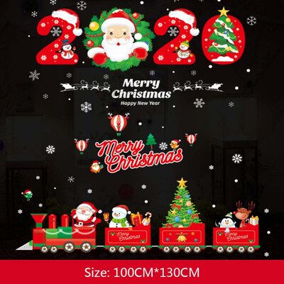 

Non-toxic Creative Fashion Christmas Tree Gold Balls Wall Sticker Home Shopping Mall Window Decoration Sticker