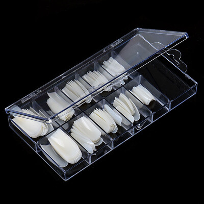 

Gobestart 100Pcs Acrylic False Fake Nail Art Fingernail Full Natural