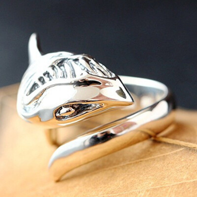 

Punk Personality Animal Shark Open Rings For Women Girls Unique Adjustable Rings Charm Party Jewelry Accessories Christmas Gift