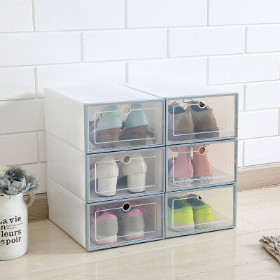 

Gobestart 3PCS Foldable Shoe Storage Boxes Shoe Organizer Transparent Plastic