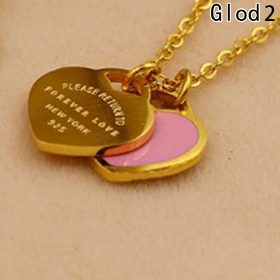 

Love rose heart double oil chain wholesale Hot blue short gold