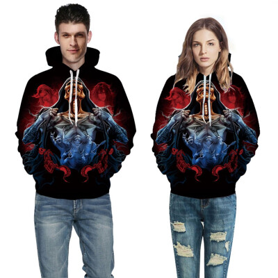 

Toponeto Couples Scary Halloween 3D Printed Party Long Sleeve Hoodie Top Sweatshirt