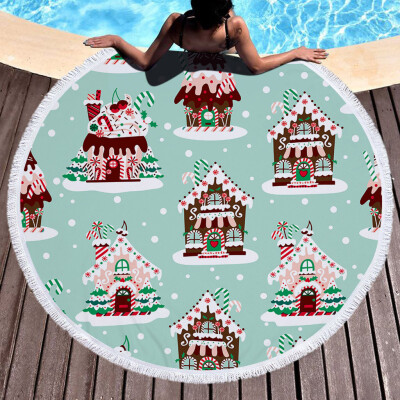 

Gobestart 1 PC Round Beach Pool Home Shower Towel Blanket Table Cloth Yoga Mat