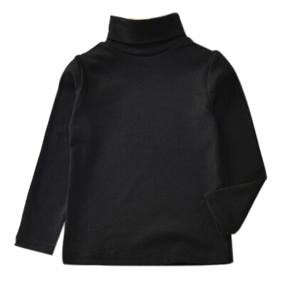 

New Candy Color Girls Clothes Kids Turtleneck T-shirt Fall Winter Solid Casual Pullover Cotton Clothes