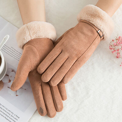 

New Fashion Winter Women Gloves Touch Screen Warm Thick Velvet Lady Full Finger Gloves