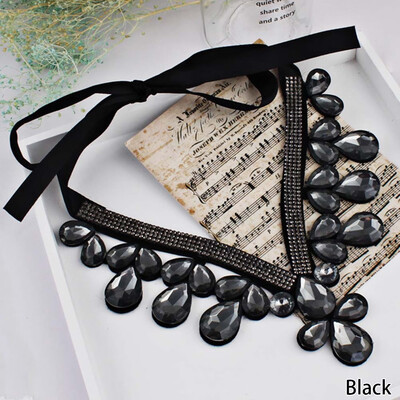 

Fashion Jewelry Rhinestone Big Water Drop Flower Choker Necklace Neck Chain New