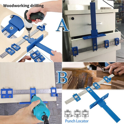 

Cabinet Hardware Jigs Wood Drilling Dowel Ruler Handles Installation Punch Locator