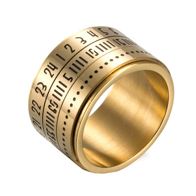 

Stainless Steel 14mm Wide Rotatable Thumb Ring Gothic Punk Black