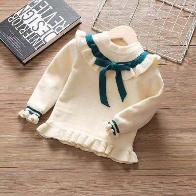 

Baby Girls Winter bow Sweater Clothes Autumn Boys Children Clothing Pullover Knitted Solid Kids Sweaters baby clothing