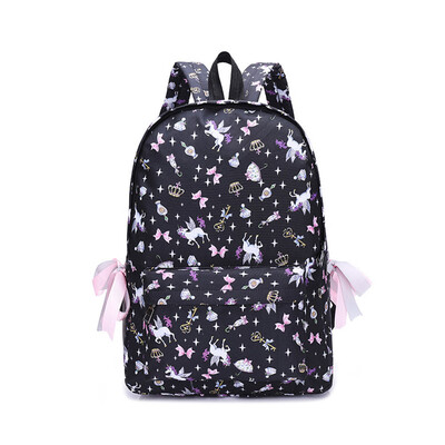 

Ladies Backpack Unicorn Print School Canvas Shoulder Bag Girls Cute Bag