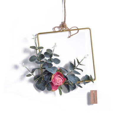 

Metal Garland Wrought Artificial Flowers Wreaths Wall Hanging Decoration For Wedding Home Part Rose Flower