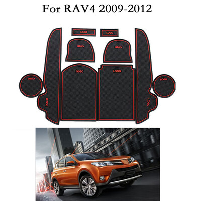 

10Pcs Replacement for RAV4 2009-2014 Car Cup Cushion Door Gate Slot Pad Anti-Dirty Storage Box Mat