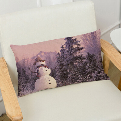 

〖Follure〗Merry Christmas Linen Pillow Cases Sofa Rectangle Cushion Cover Home Decoration