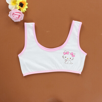 

Lovely Puberty Girls Summer Cartoon Print Seamless Training Bra Breathable Teenage Soft Cotton Underwear Drop Shipping