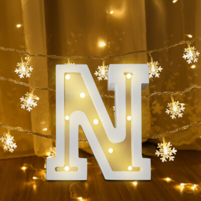 

〖Follure〗LED Letter Lights Light Up White Plastic Letters Standing Hanging N