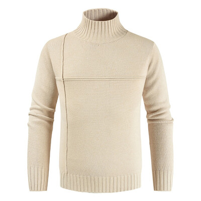 

Toponeto Mens Autumn Winter Casual Pure Color Turtleneck Long Sleeve Knitted Sweater Top