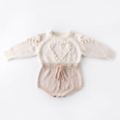 

UK Infant Baby Girl Knitted Woolen Clothes Romper Jumpsuit Bodysuit Fall Outfit