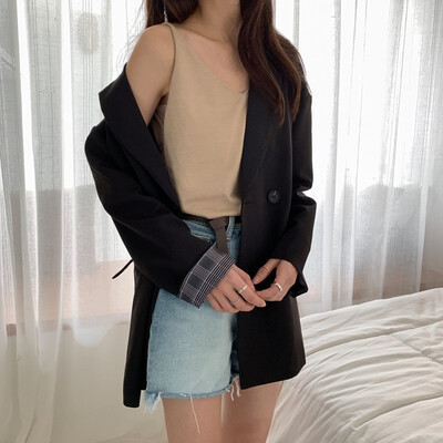 

2019 Womens Retro Sleeveless Sexy V-Neck Solid Knitted Tank Top
