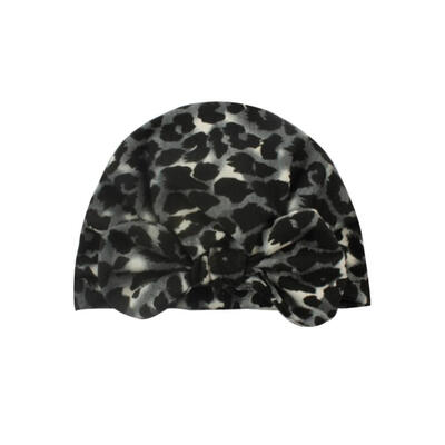 

Soft Newborn Baby Leopard Pattern With Bowknot Girls Caps Baby Hat Baby Turban Elastic Cap