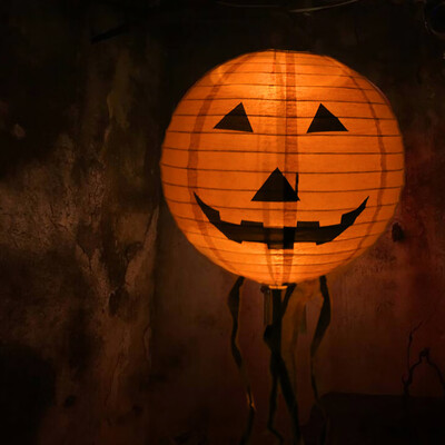 

Toponeto New Halloween Paper Pumpkin Hanging Lantern DIY Holiday Party Decor Scary A