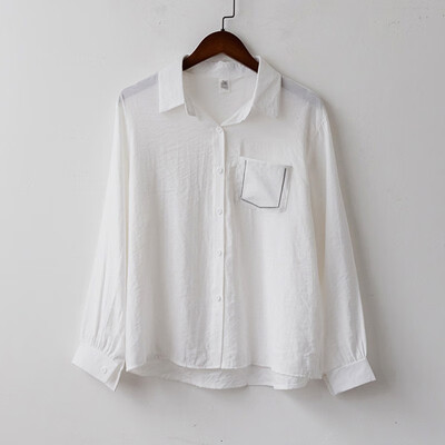 

Sunscreen Shirt Loose Casual Solid Color Single-breasted Blouse Fashion Sweet Womens Long-sleeved Female Shirt