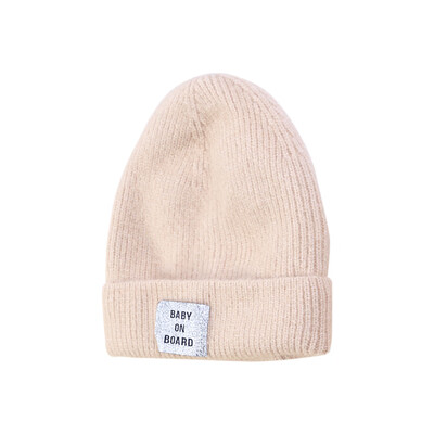 

Children Winter Warm Cap Boys Girls Cute Autumn Winter Warmer Kids Baby Letter Print Hats Wool Hemming Caps