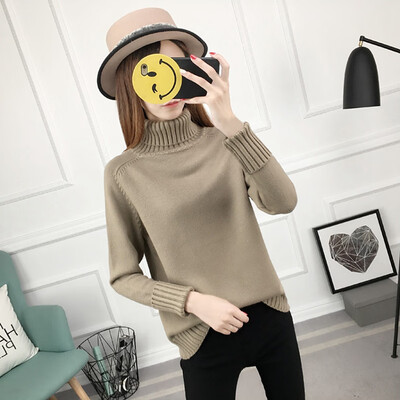 

Winter Knitted Cashmere Women Sweater White Turtleneck Pullover Jumper Fall Femme Solid Color Sweaters