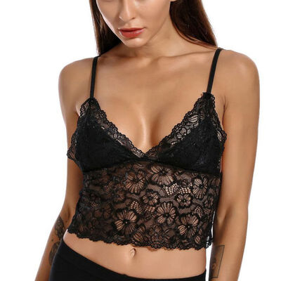 

Women Lace Tube Top Flower Camisoles Sexy Crop Top Female Tanks Top Bralette