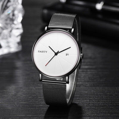 

〖Follure〗Fashion Simple Simple Casual Calendar Business Net With Strap Mens Watch