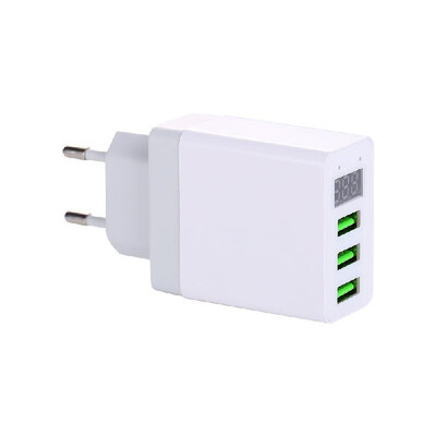 

LED Display 3 USB Charger Universal Mobile Phone USB Charger Fast Charging Wall Charger