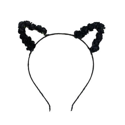 

Cute Girl Cat Ear Shape Flower Christmas Headband Hair Band Fluffy Hair Hoop for Party Wedding Daily Decor