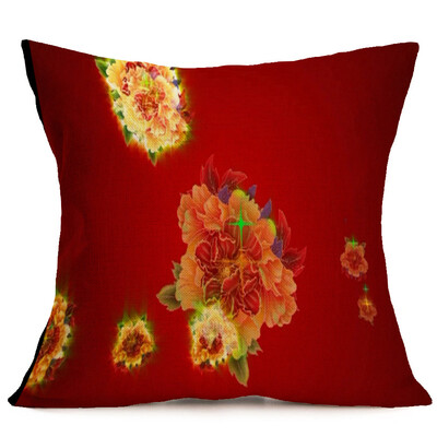 

JPGIF Peony Sofa Bed Home Decoration Festival Pillow Case Cushion Cover