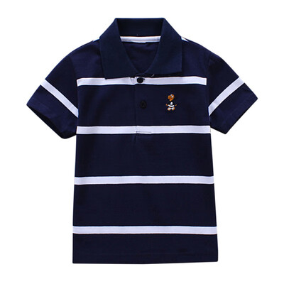 

Hot Summer High Quality Children Boys And Girls Striped Short Sleeve Cotton T Shirt 2- 6 T Kids Clothing